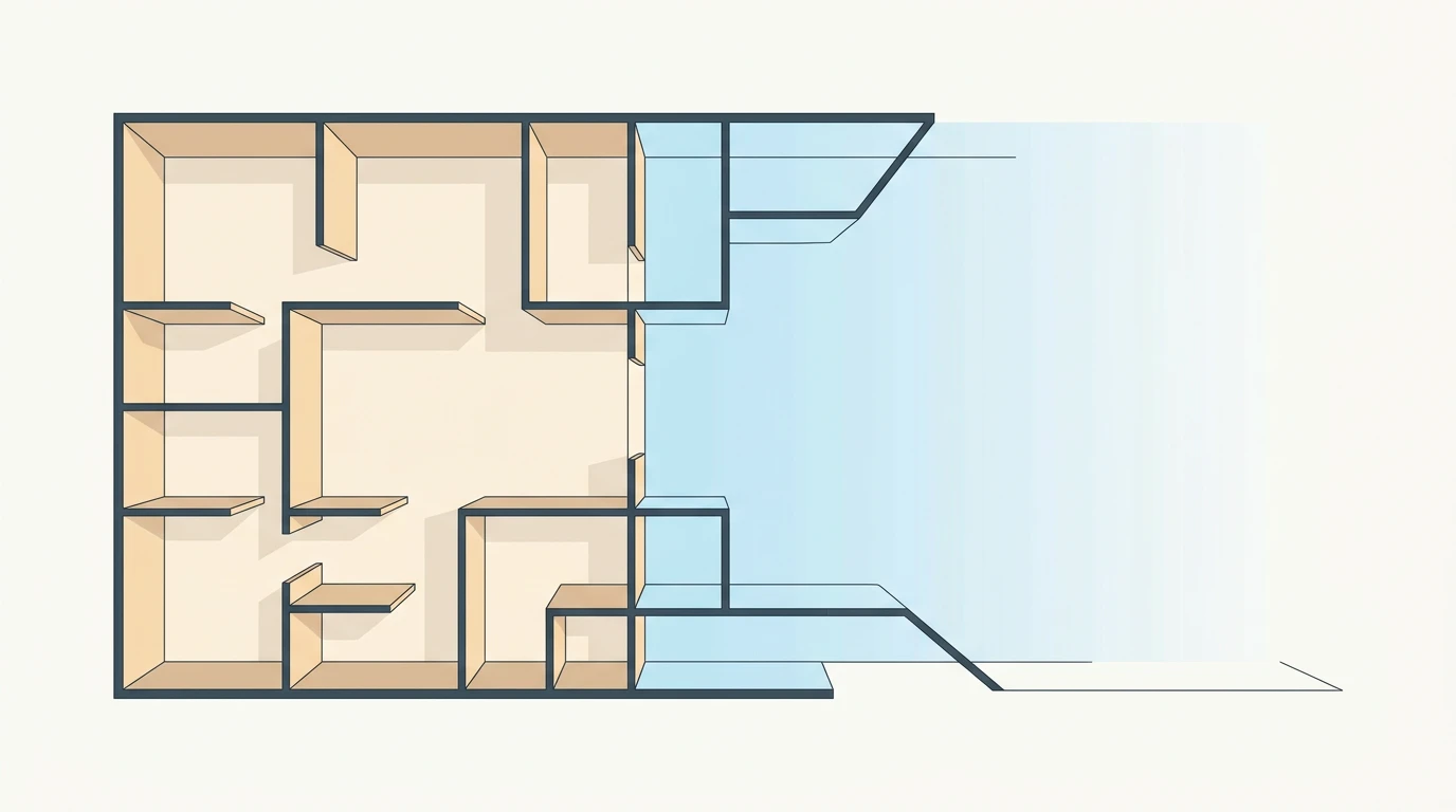 Konceptuel illustration af et oeget rum med kontrol og struktur der erstatter et tidligere monopol