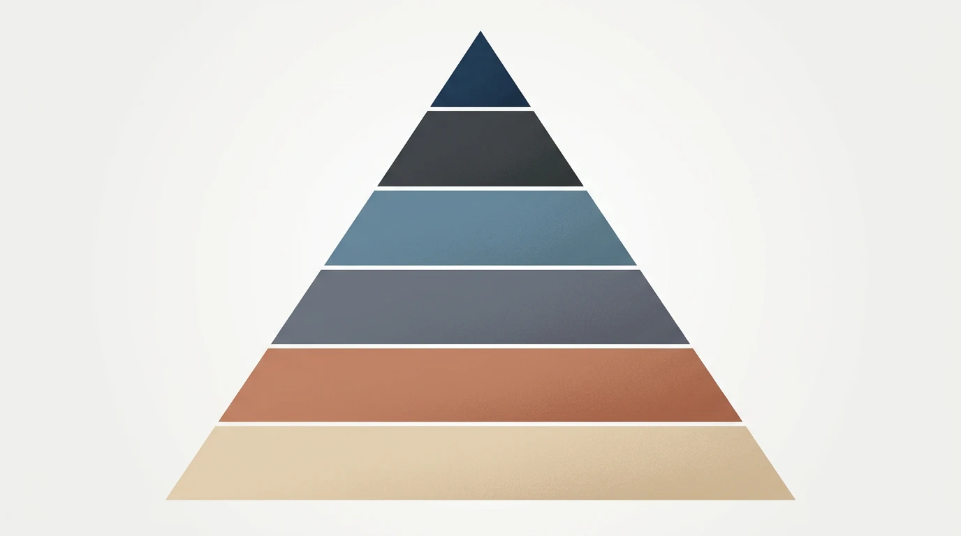 Pyramide-formet eskalationsskala for klagebehandling med operatoer i bunden og retssag i toppen og faldende success-rate