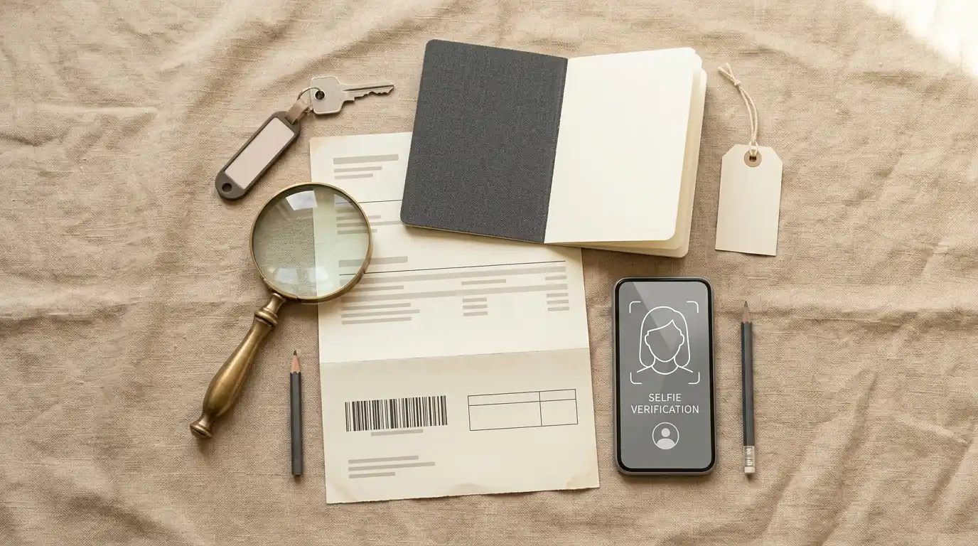 Stilisering af paakraevede KYC-dokumenter pas koerekort adressebevis og selfie liveness-check